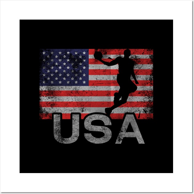 'USA Basketball American Flag' July 4th Freedom Gift Wall Art by ourwackyhome